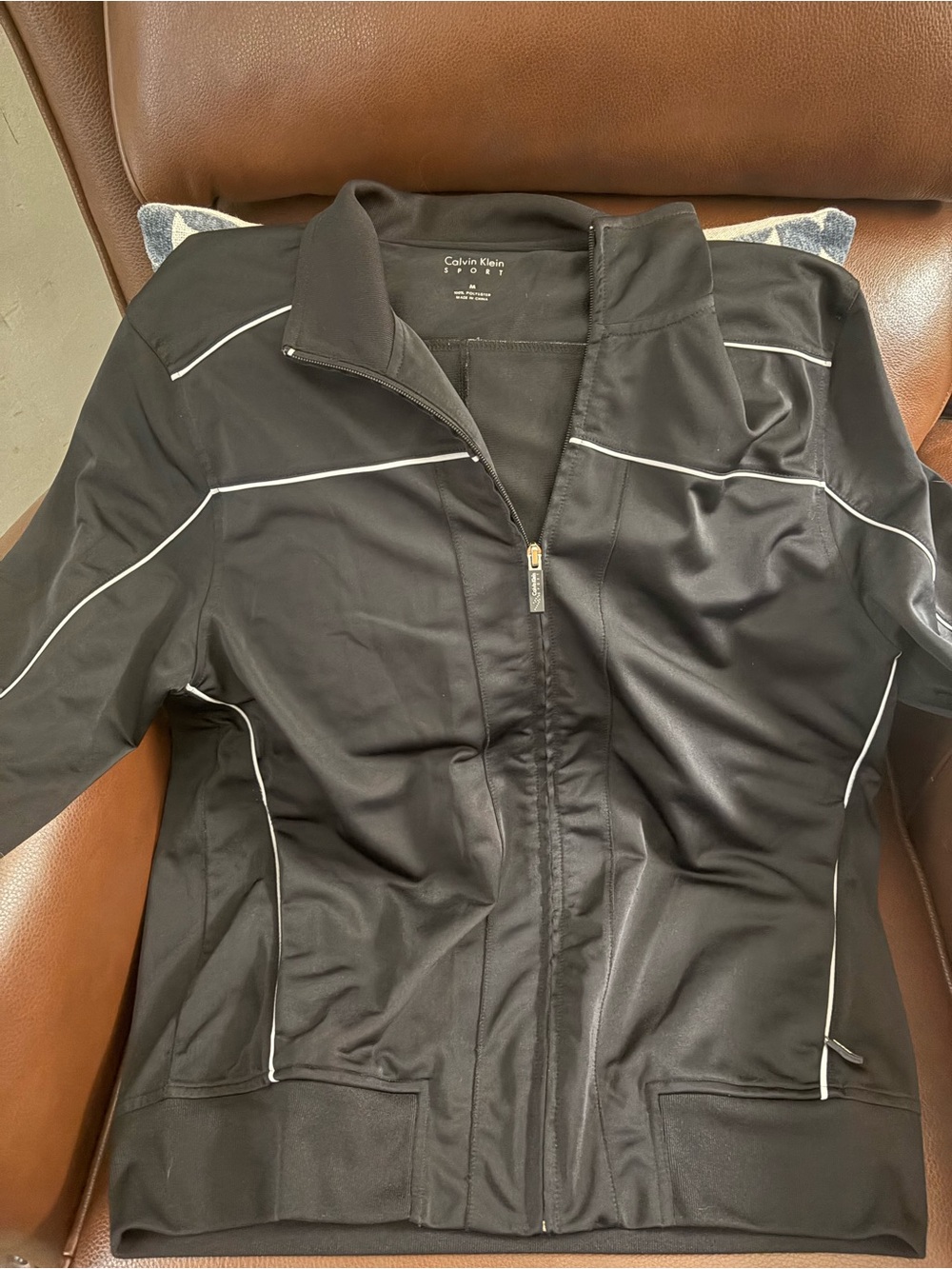 Calvin Klein Black Jacket with Gray Piping
